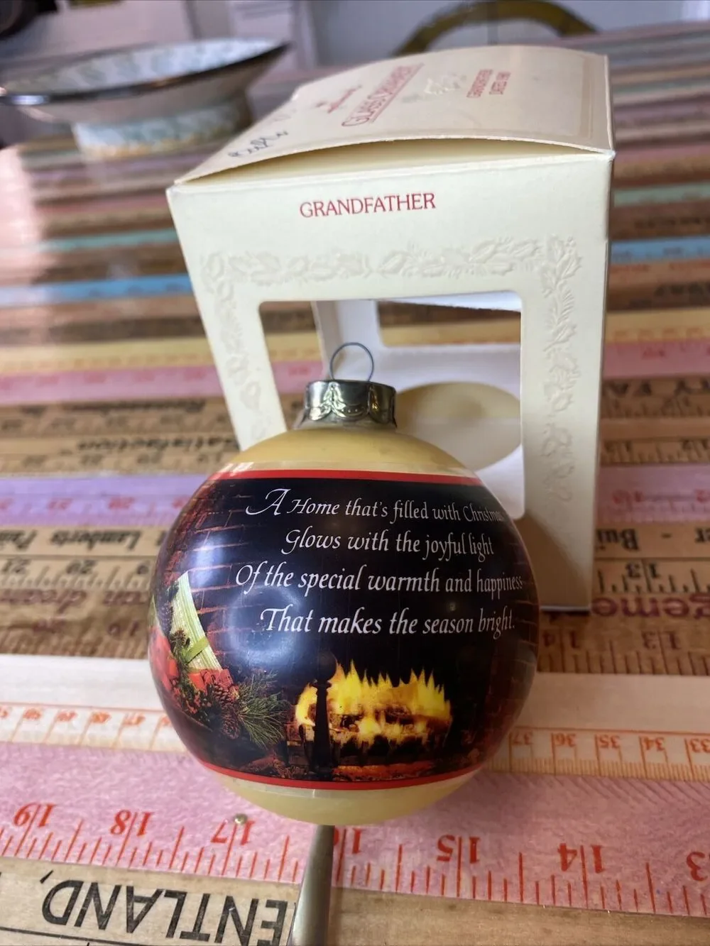 Hallmark - Christmas At Home - Glass Ball 1980 -‎ Keepsake Ornament Vintage